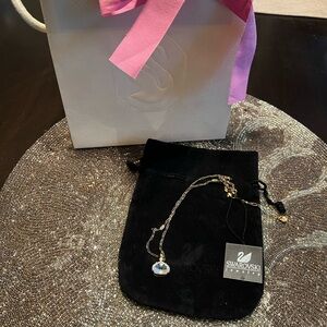 Swarovski Gold Necklace with Clear Crystal Pendant